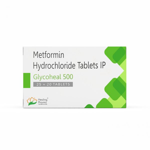 GLYCOHEAL 500 METFORMIN HYDROCHLORIDE 500MG – 20 TABLETS – HEALING PHARMA
